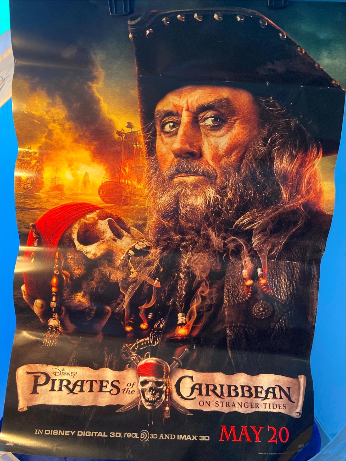 Pirates of the Caribbean On Stranger Tides Movie Poster Barbossa Blackbeard 2011