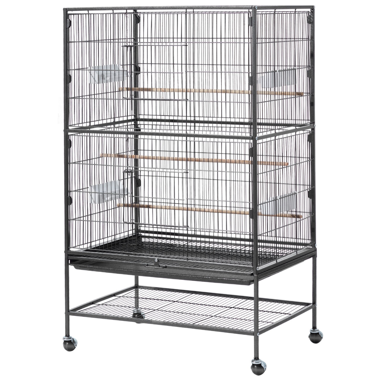 VEVOR Bird Cage Bird Flight Cage 31.5 x 20.5 x 52 inch Wrought Iron with Perches