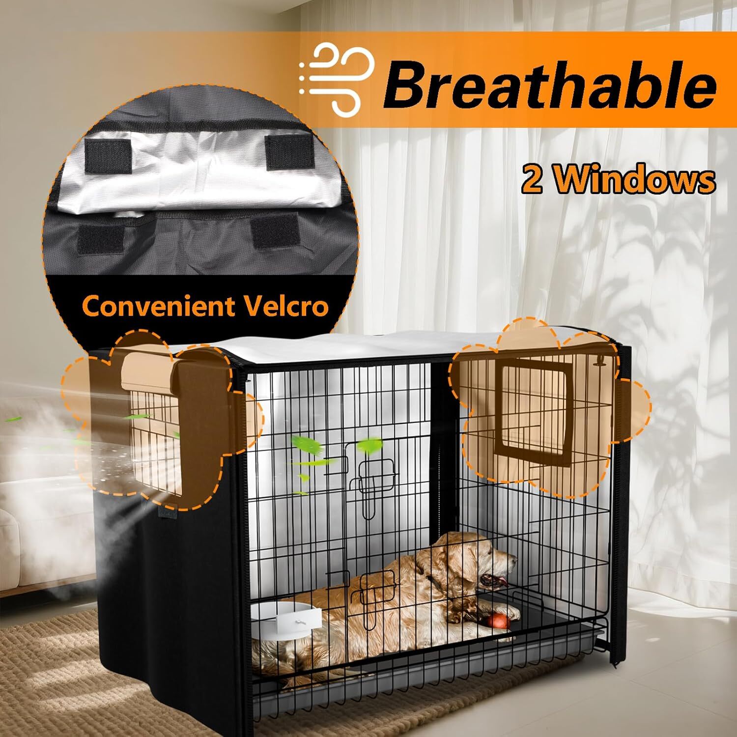 Dog Crate Cover 48 In XL Dog Kennel outside Cover for Large Dogs 420D