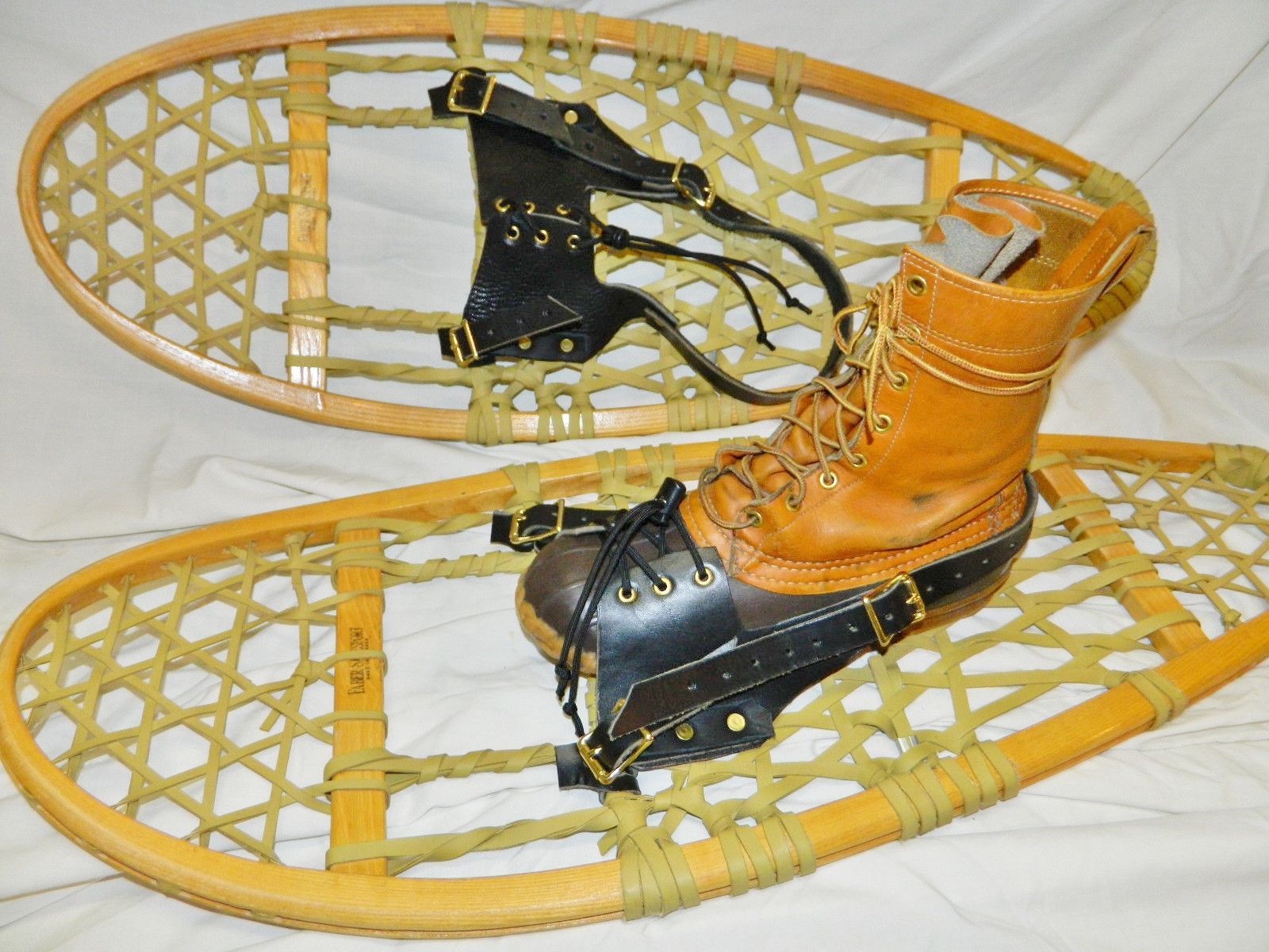 *BINDINGS ONLY* New Pair LEATHER Universal Snowshoe Bindings Straps Harness USA