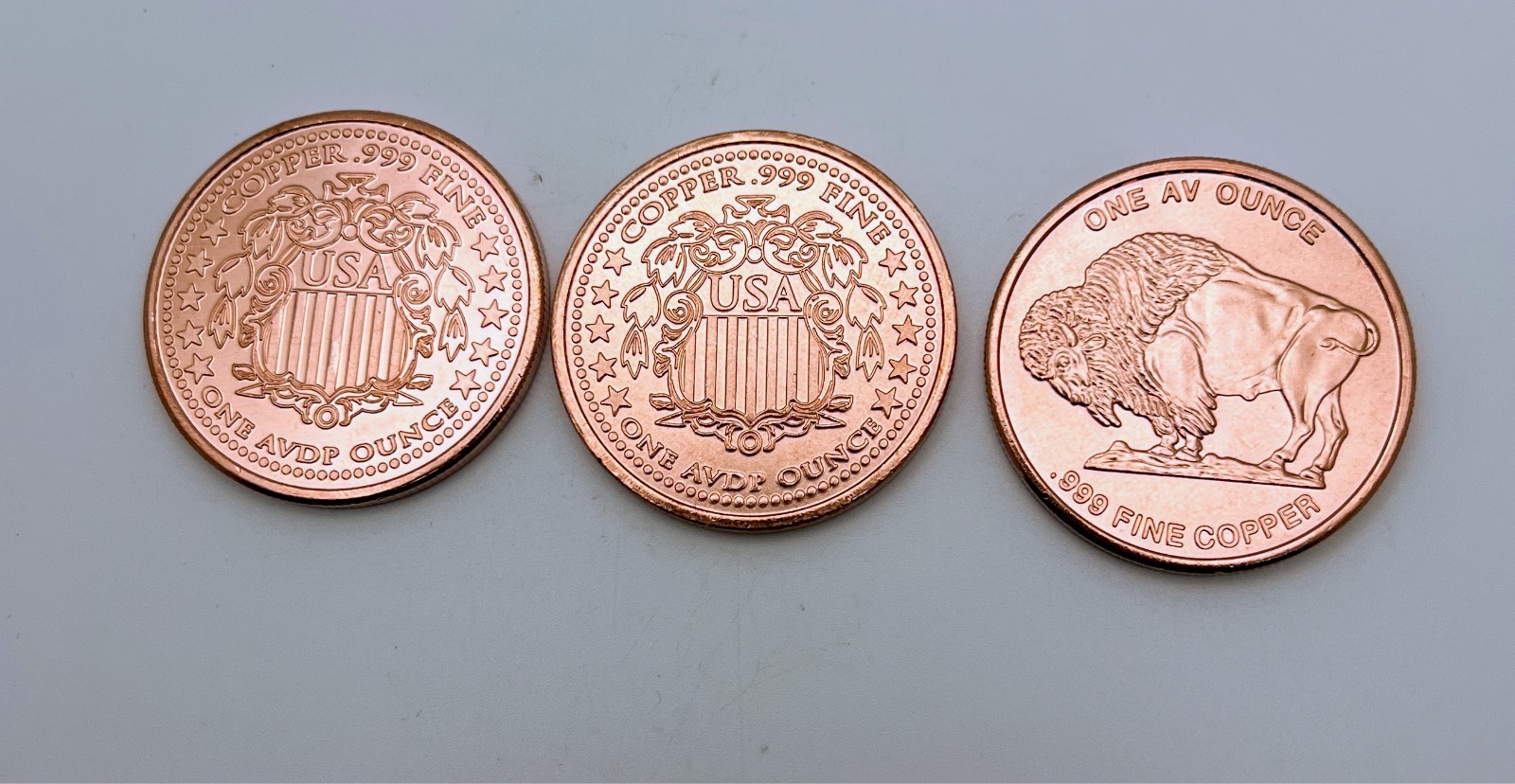 Random 1 Oz Copper Round 3 Designs Buffalo Walking Liberty Atlas .999 Ebay Live