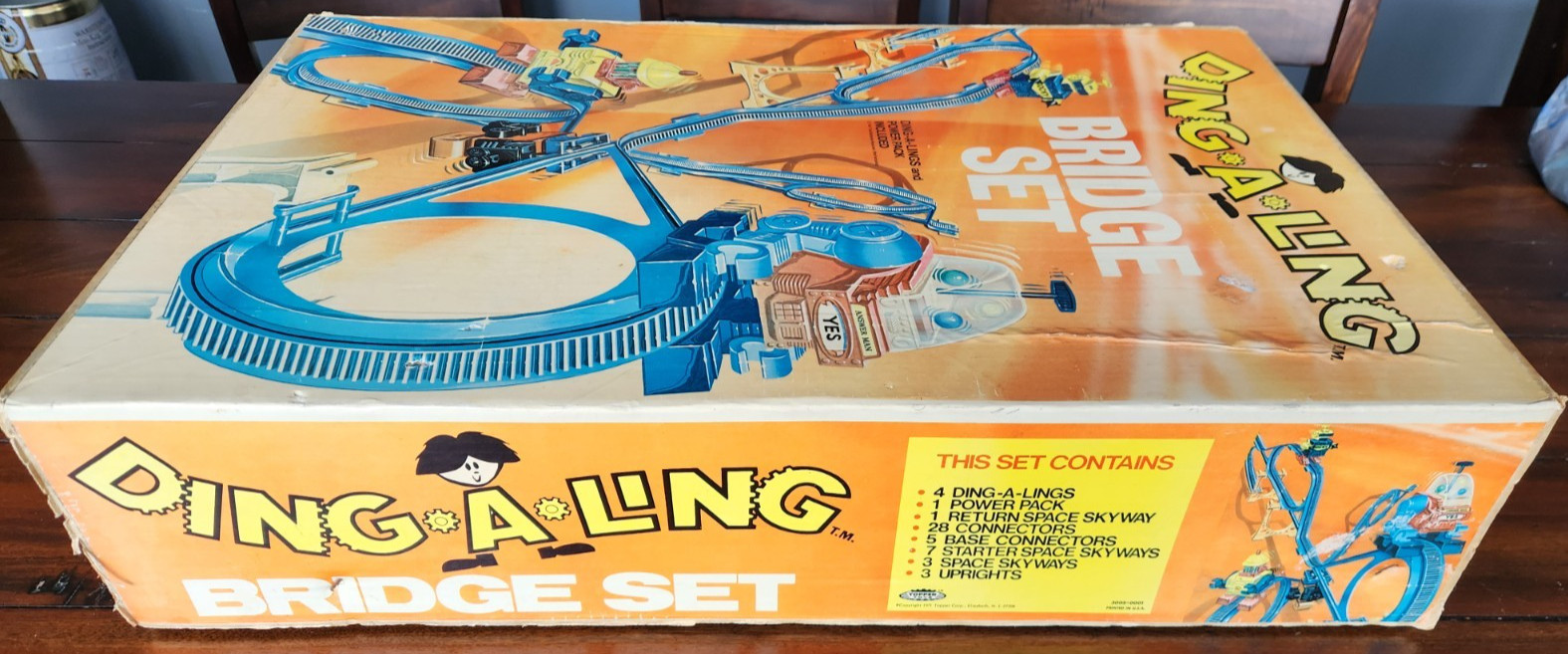 Ding-A-Ling Bridge Set 4 Robots 1971 Topper Toys Rare Working Metal Cam Powerpak