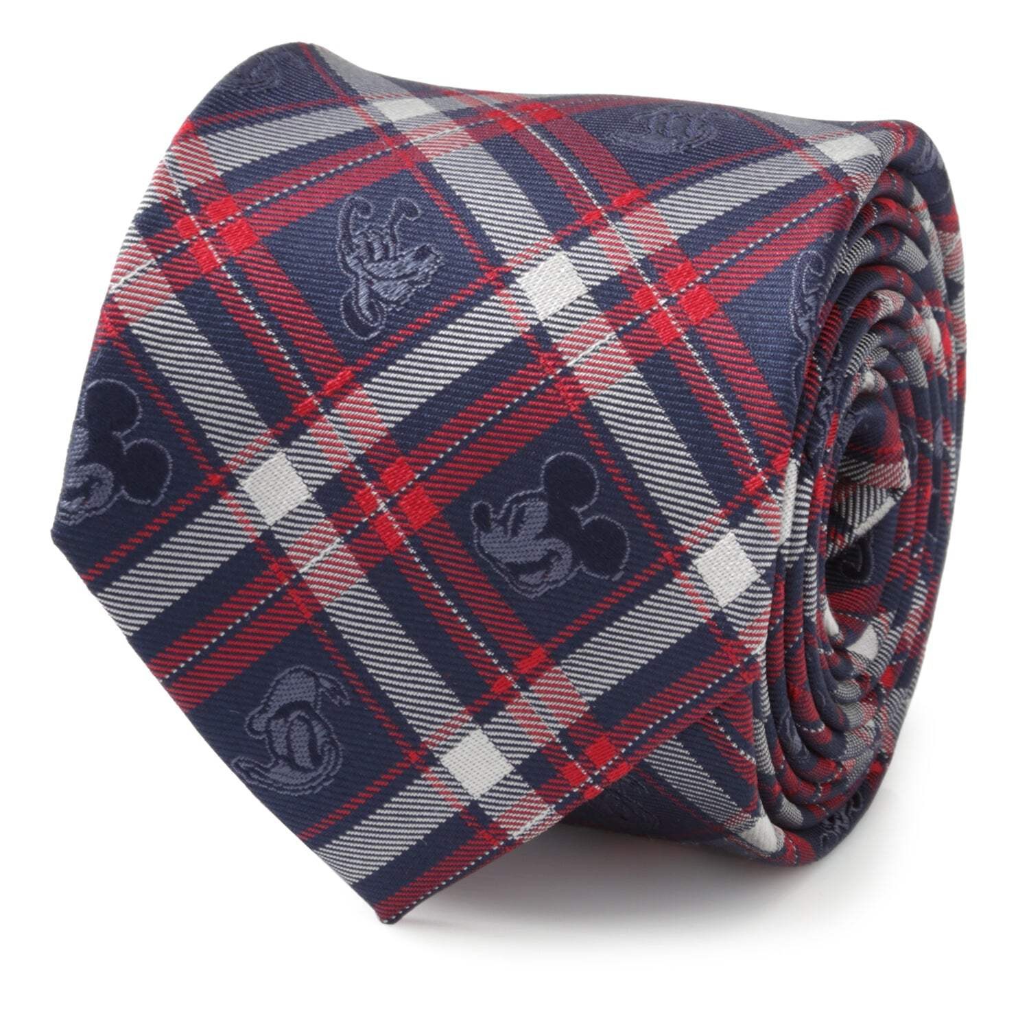 👔 Disney Mickey and Friends Navy Plaid Men's Tie