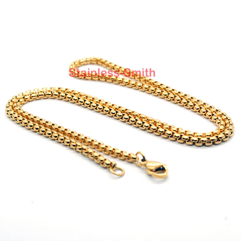 Gold Religious St Saint Christopher Catholic Medal Medallion Pendant Necklace