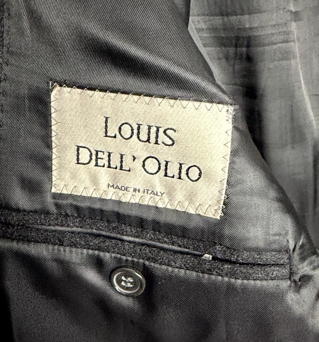 Louis Dell'Olio Cashmere Sport Coat Charcoal Blazer Vintage 42R Vintage Italy
