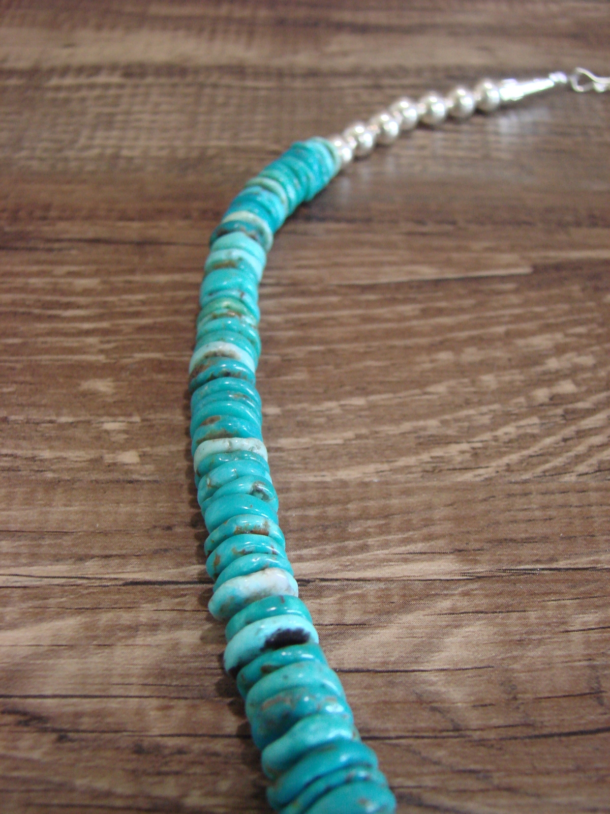 Native American 21" Sterling Silver & Royal Blue Turquoise Necklace by John