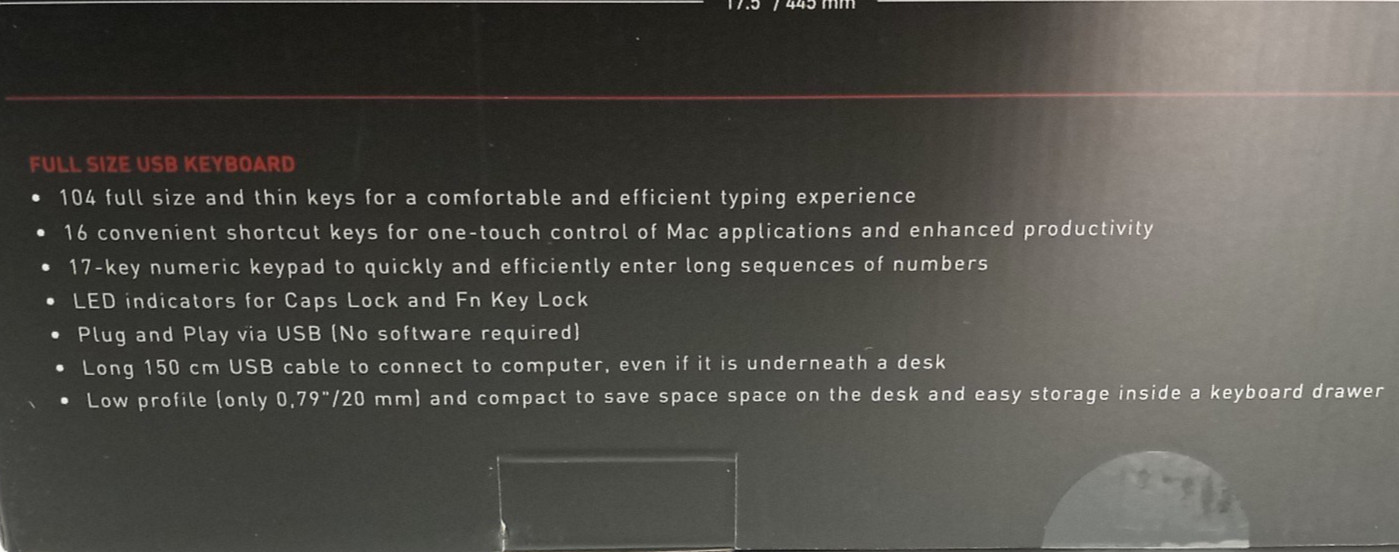 NEW SEALED Macally Full Size USB Keyboard & Mouse Combo for Mac N1901 C0