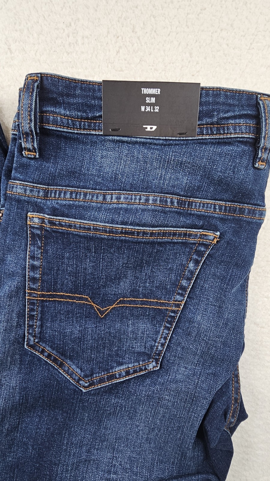 Diesel Thommer-R Slim Fit Jeans Mens 34x32 Mid Blue Denim RB062 MSRP$250