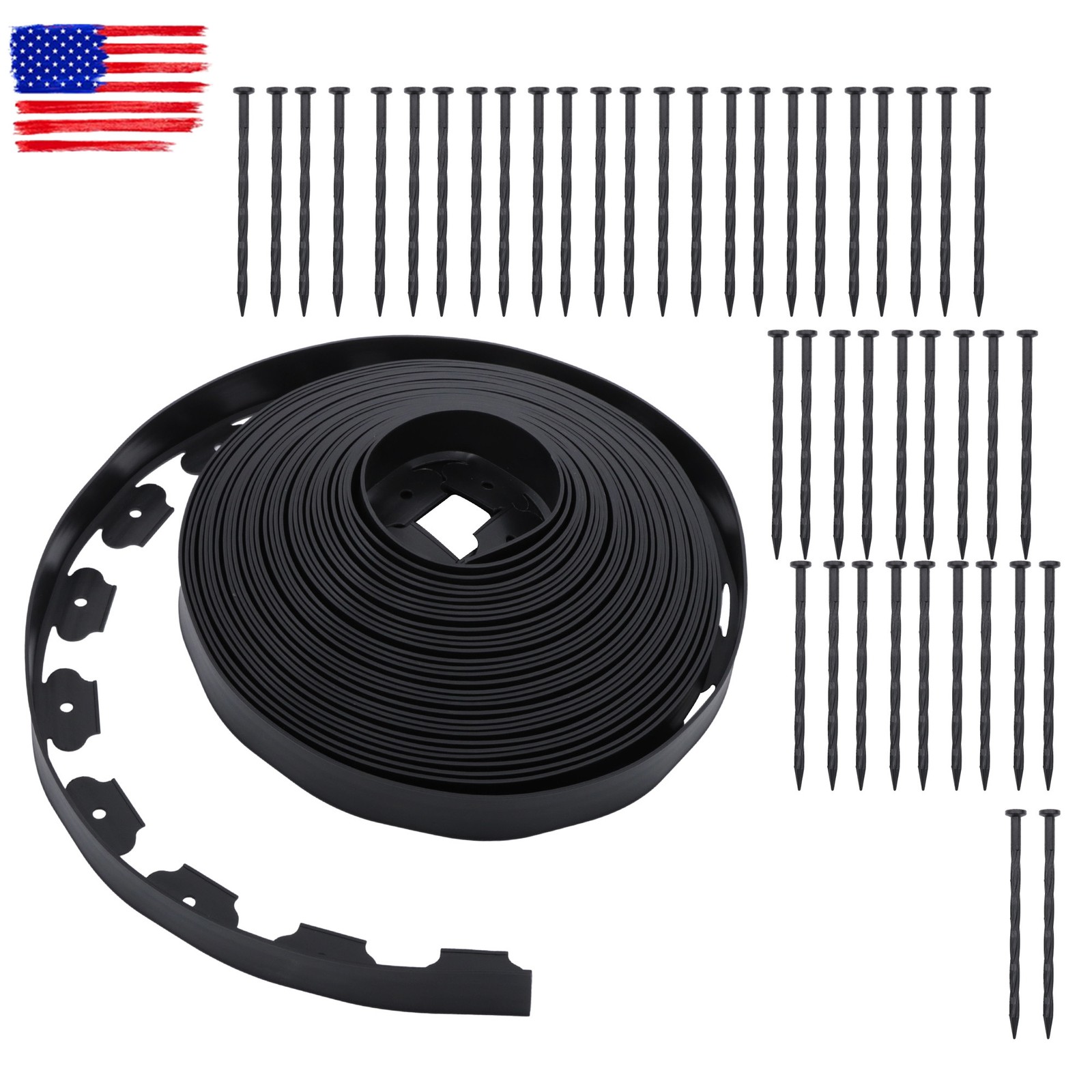 Flexible Garden Landscape Edging No Dig Lawn Edging Border With Anchoring Spikes