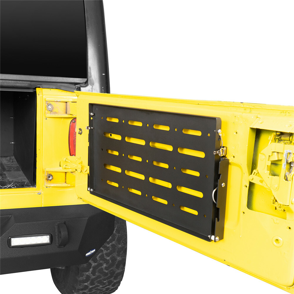 Black Steel Tailgate Table Foldable Cargo Shelf fit 1997-2006 Jeep Wrangler TJ