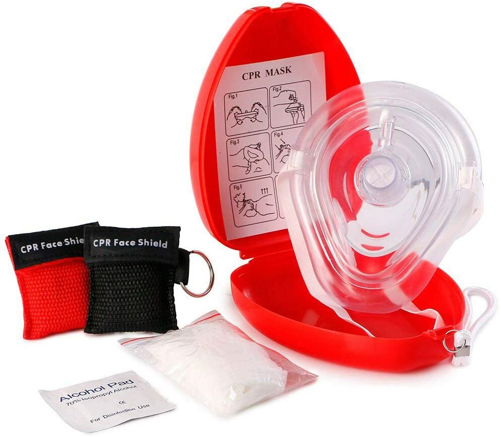 CPR Mask with One-Way Valve - First Aid Face Shield - With Bonus Pocket CPR Mask