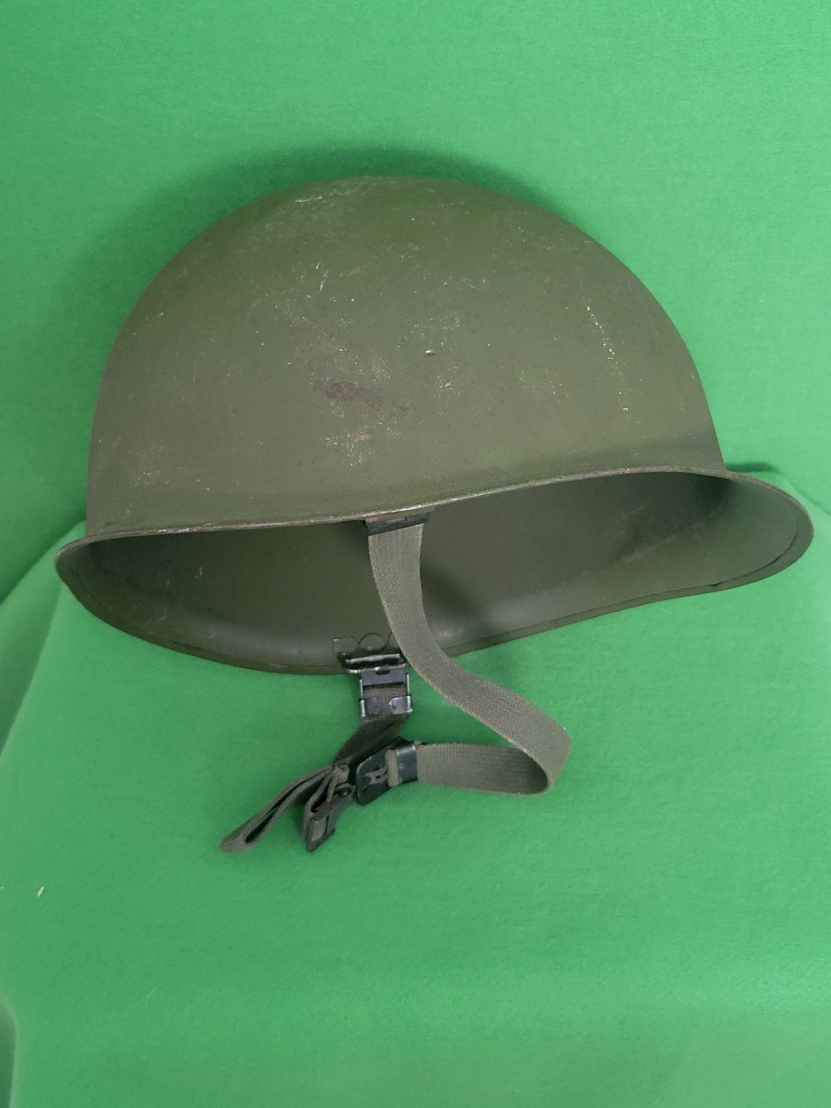Genuine 1969-1971 Vietnam War Steel Pot with Chin Strap. Steel Pot Only-No Liner