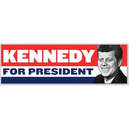 John F. Kennedy For President Replica 1960 JFK Portrait Campaign Bumper Sticker