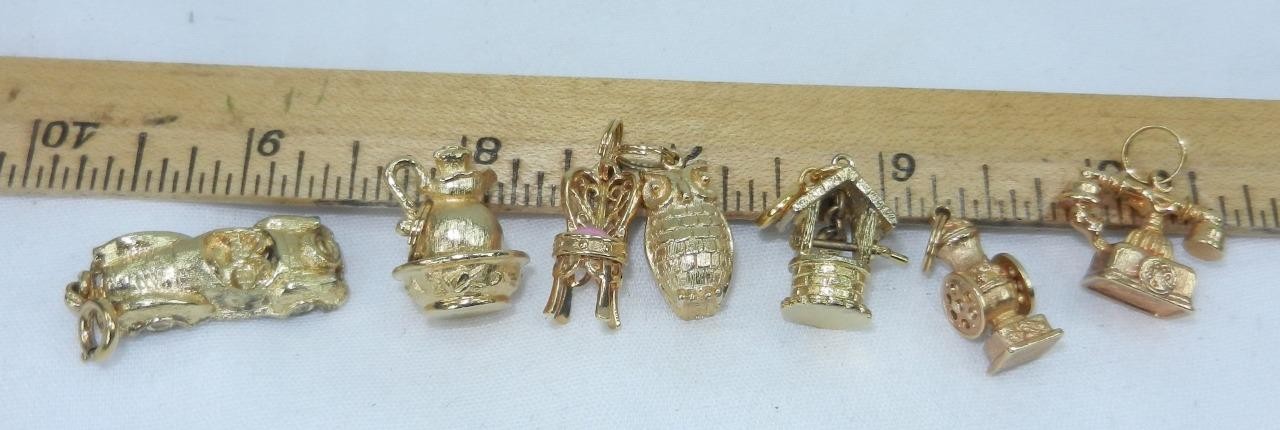 CHOICE of ONE GOLD TONE VINTAGE CHARM Monet - Avon Telephone Owl Chair Car Phone