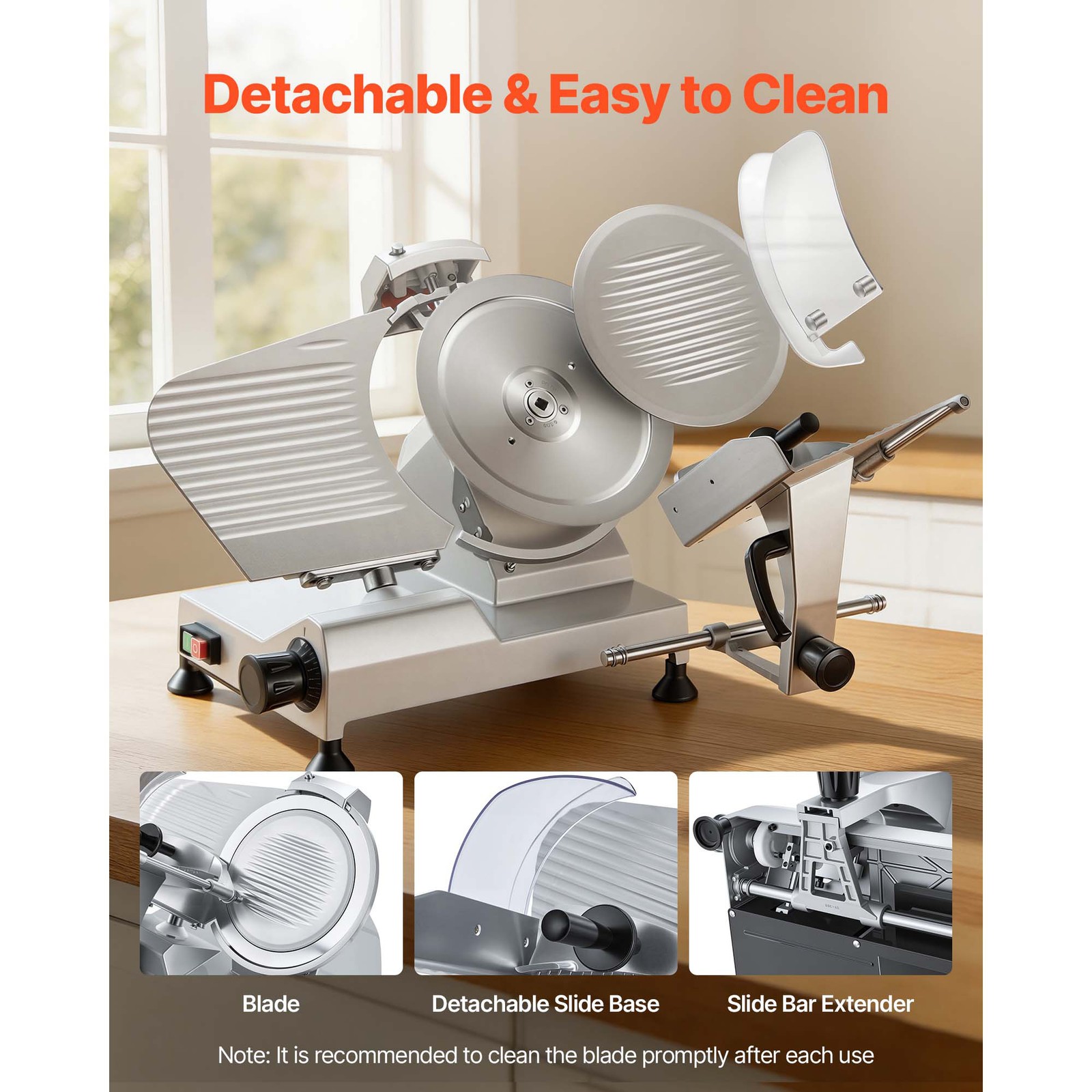 Uimoso 320W Commercial Meat Slicer 12" Blade Electric Deli Food Slicer Cutter