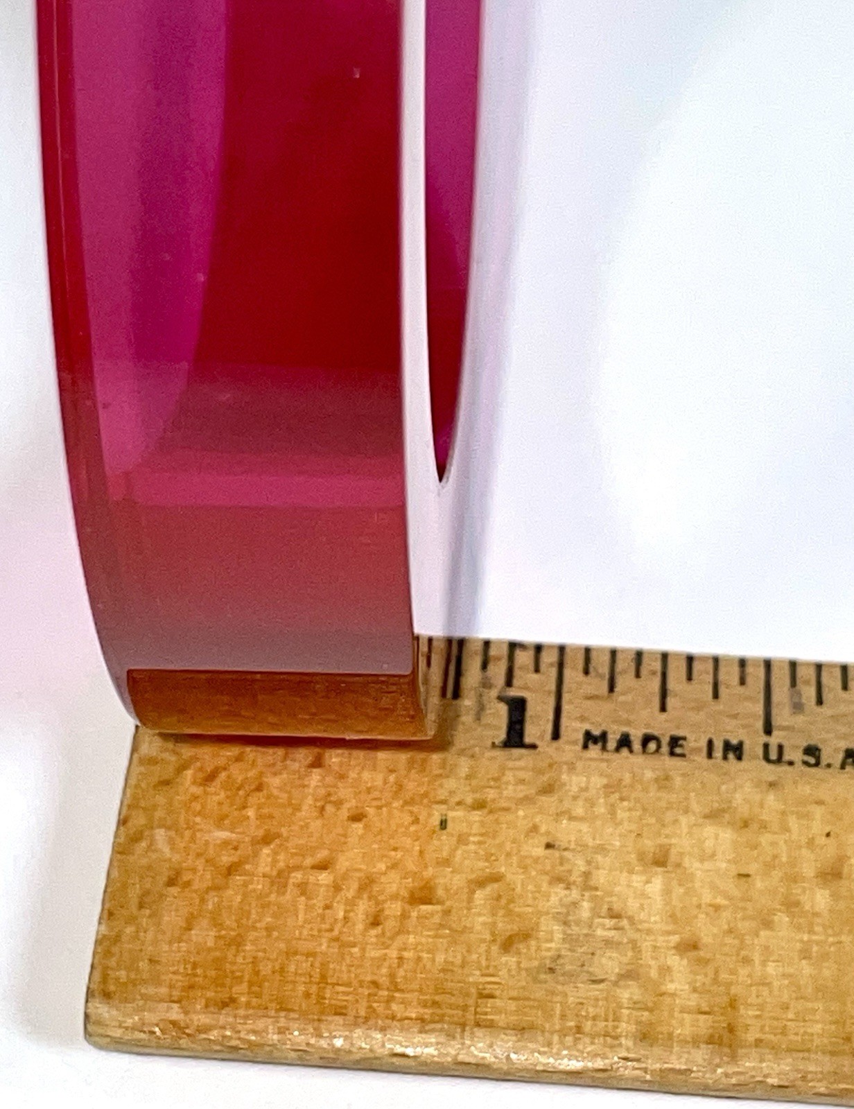 Lucite Acrylic Round Hot Pink Chunky Bangle Bracelet Fuchsia Estee Lauder Vtg 8”