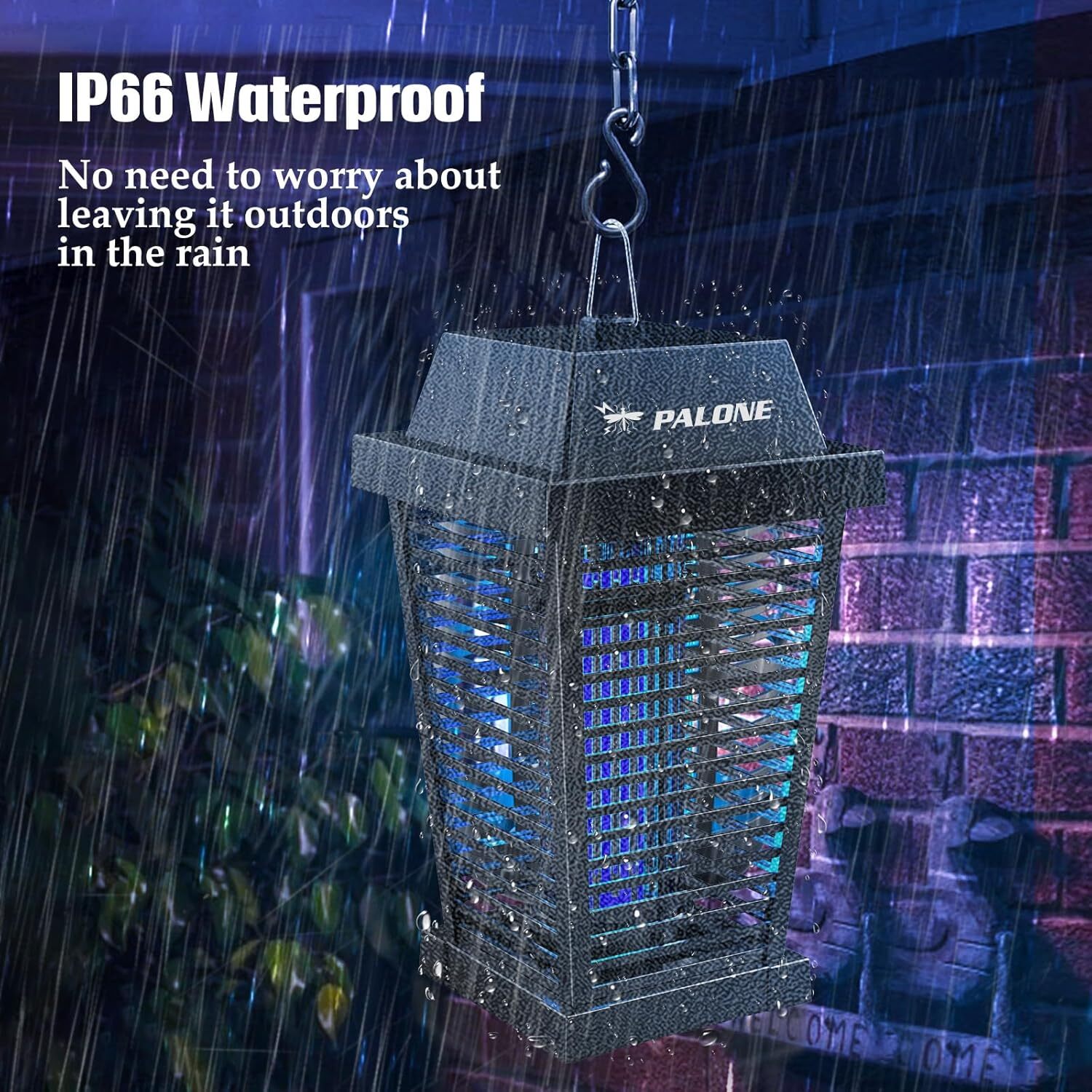 4500V Solar Bug Zapper – Outdoor/Indoor Mosquito Killer with UV Light & Type-C