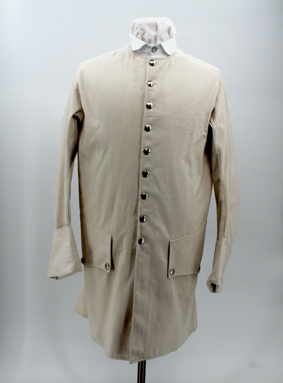 Colonial Period Osnaburg Sleeved Waistcoat - F&I, Revolutionary War - Size 42