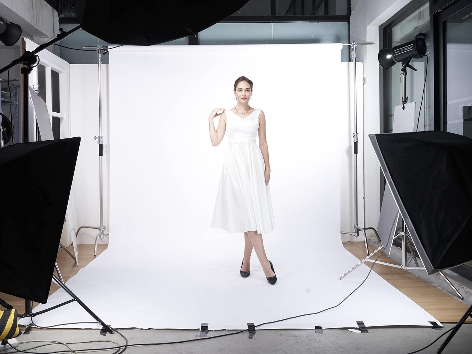 Seamless Photography Background Paper Roll, White Photo Paper Backdrop for Ph...