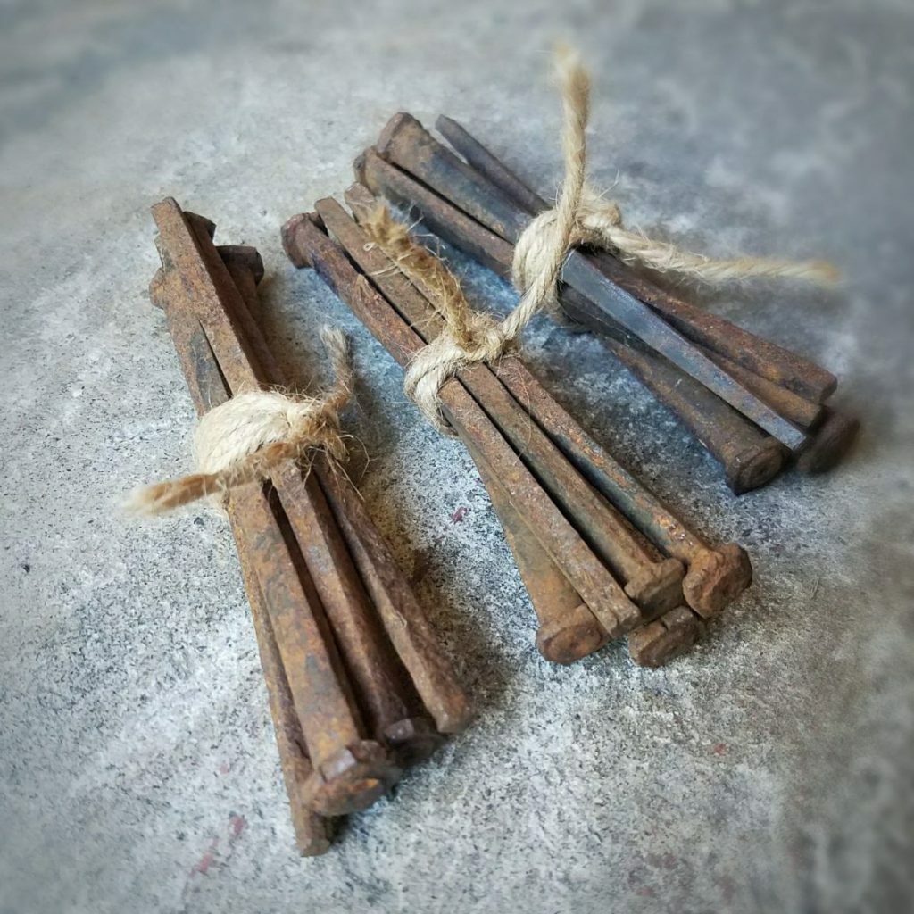 LARGE Antique Coffin Nails, Square Nails, Oddities & Curiosities, 4 1/2 Inches