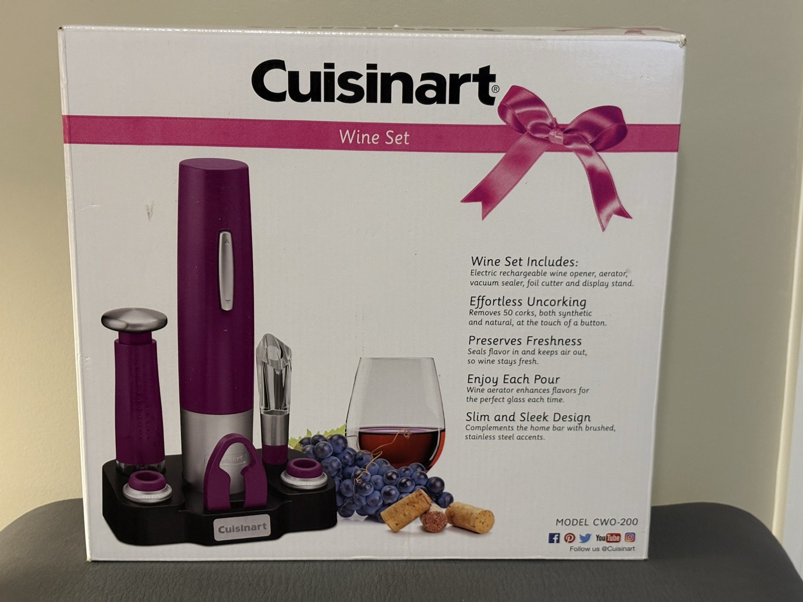 Cuisinart Wine Opener Set CWO-200 NIB