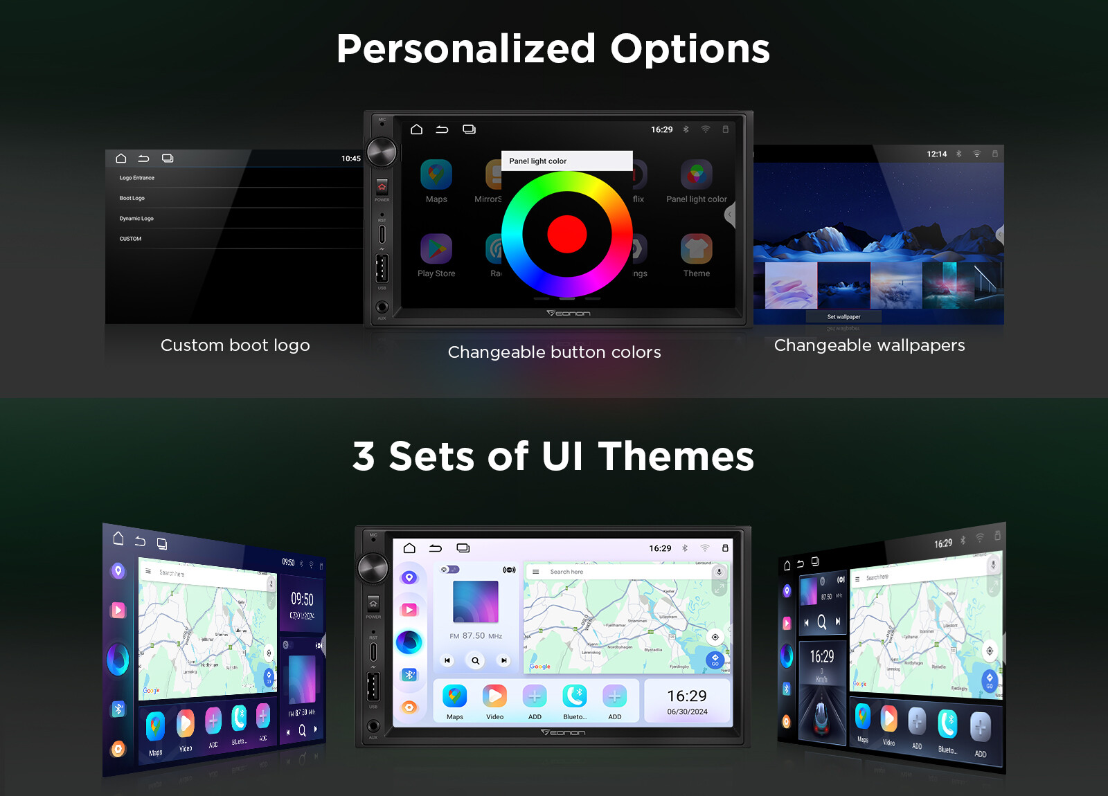 Universal 7" Car Stereo Double DIN Android 13 GPS Navi Navigation CarPlay Radio