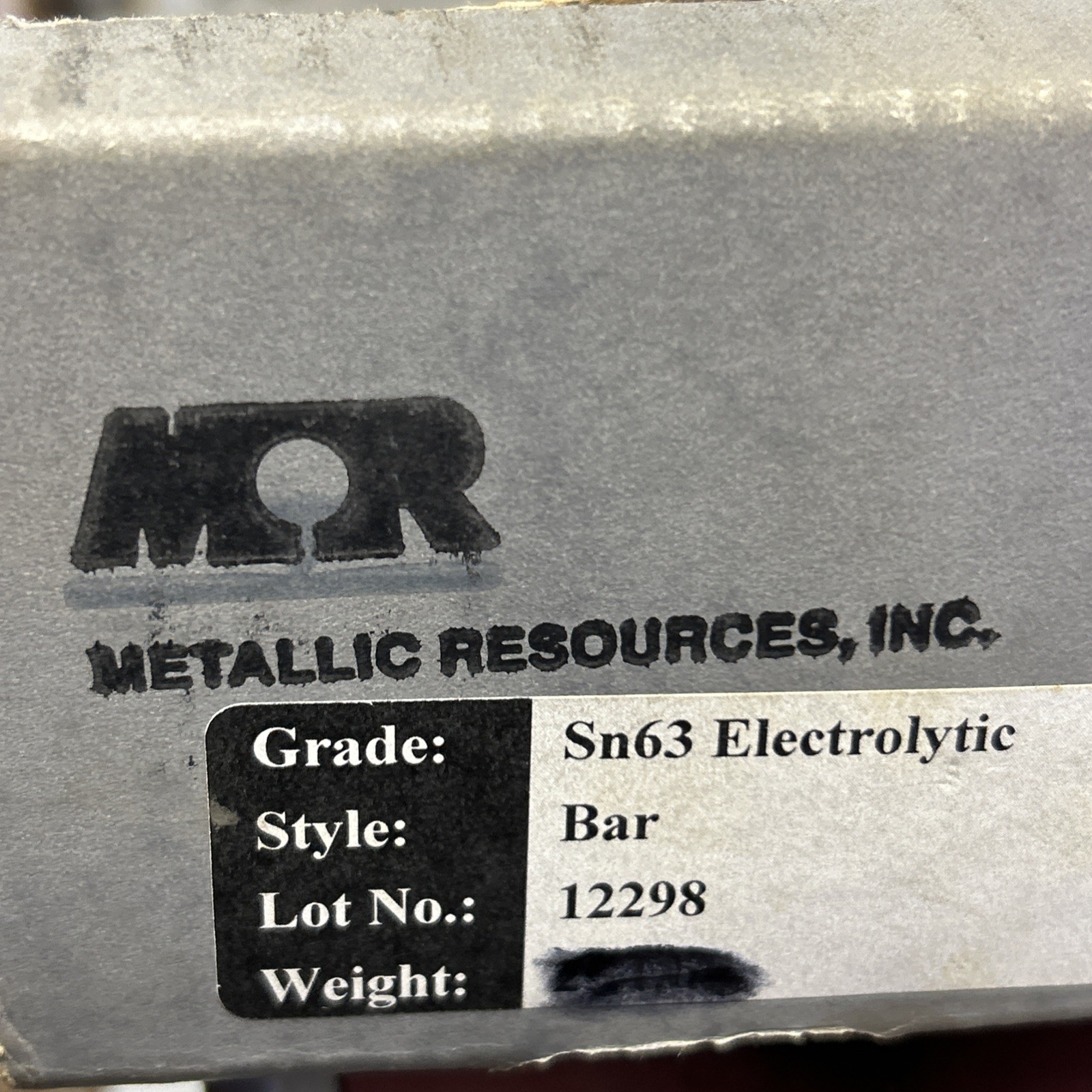 Metallic Resources 6 Pounds 63Sn Electrolytic Solder Bar (63%Tin) 4 Bars