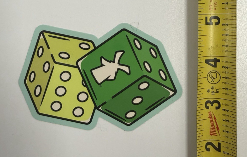 Dutch Bros March 11/26 Sticker Drop limited edition Yellow & Green Dice