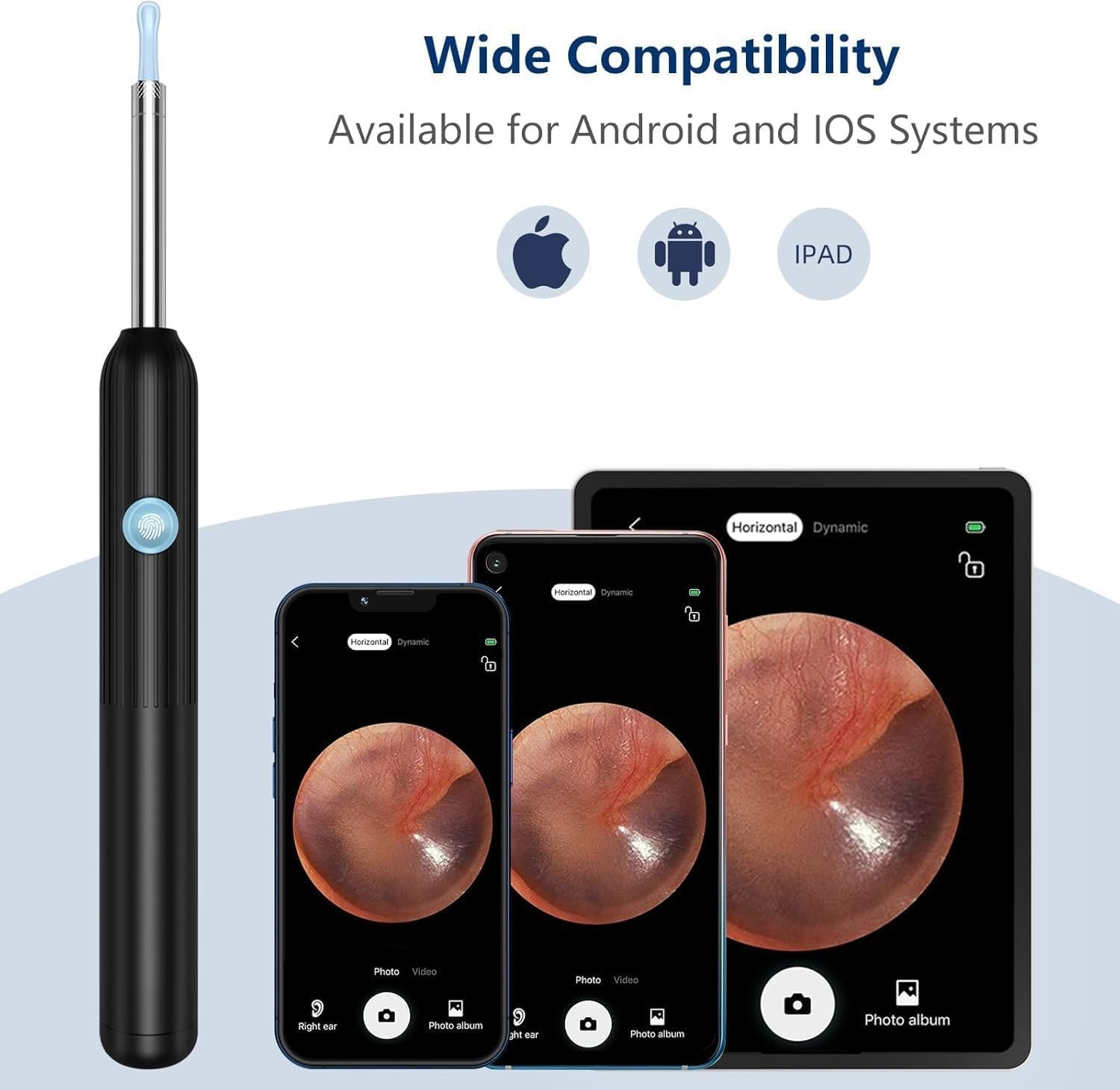 Wireless Ear Wax Remover Set with 8 Ear Set, Ear Cleaner Removal Kit with Camera