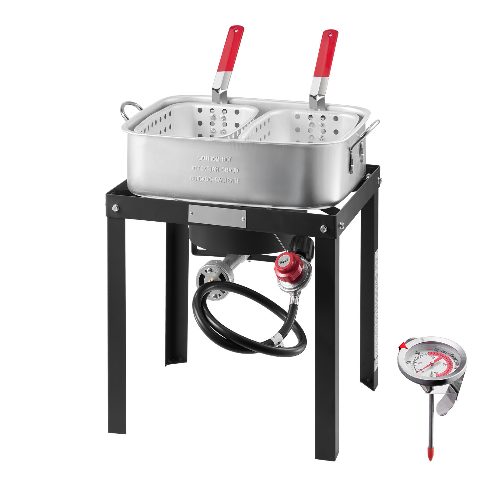 18 Qt Aluminum Outdoor Propane Deep Fryer Kit Fish and Wing Fryer w/ 2 Baskets