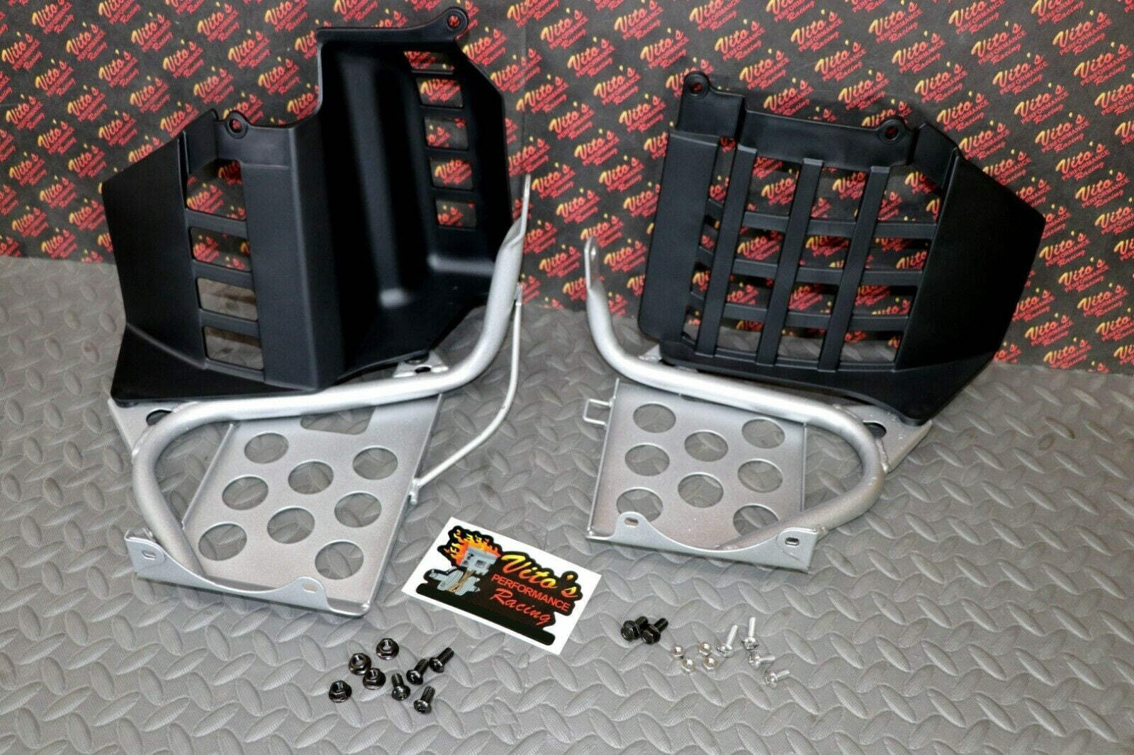 SILVER Heel Guards footrest Yamaha Banshee left right nerf bars plastic BOLT KIT