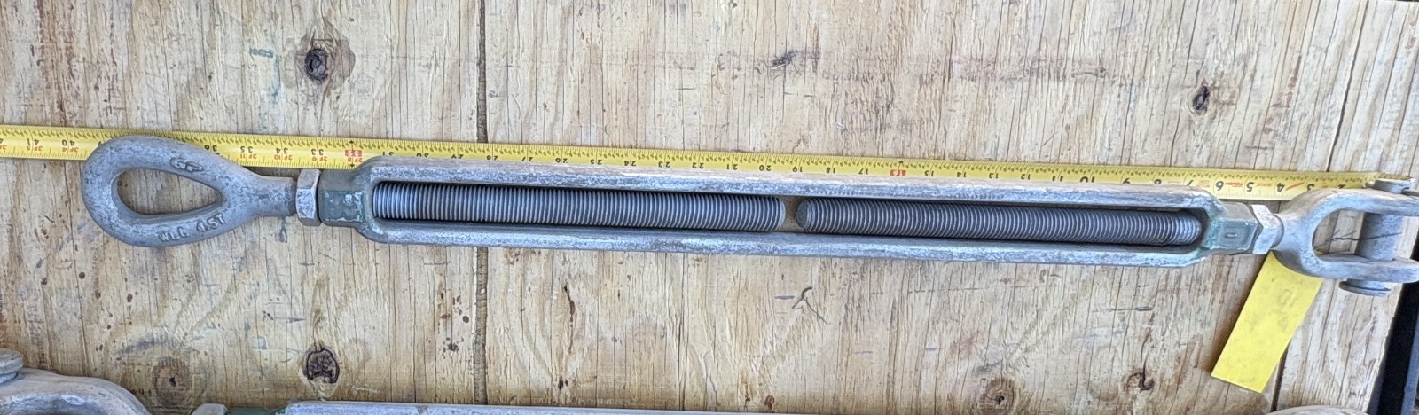 Green Pin Turnbuckle 1” x 24” Turnbuckle, eye-jaw end-fitting, 4.5 Ton load