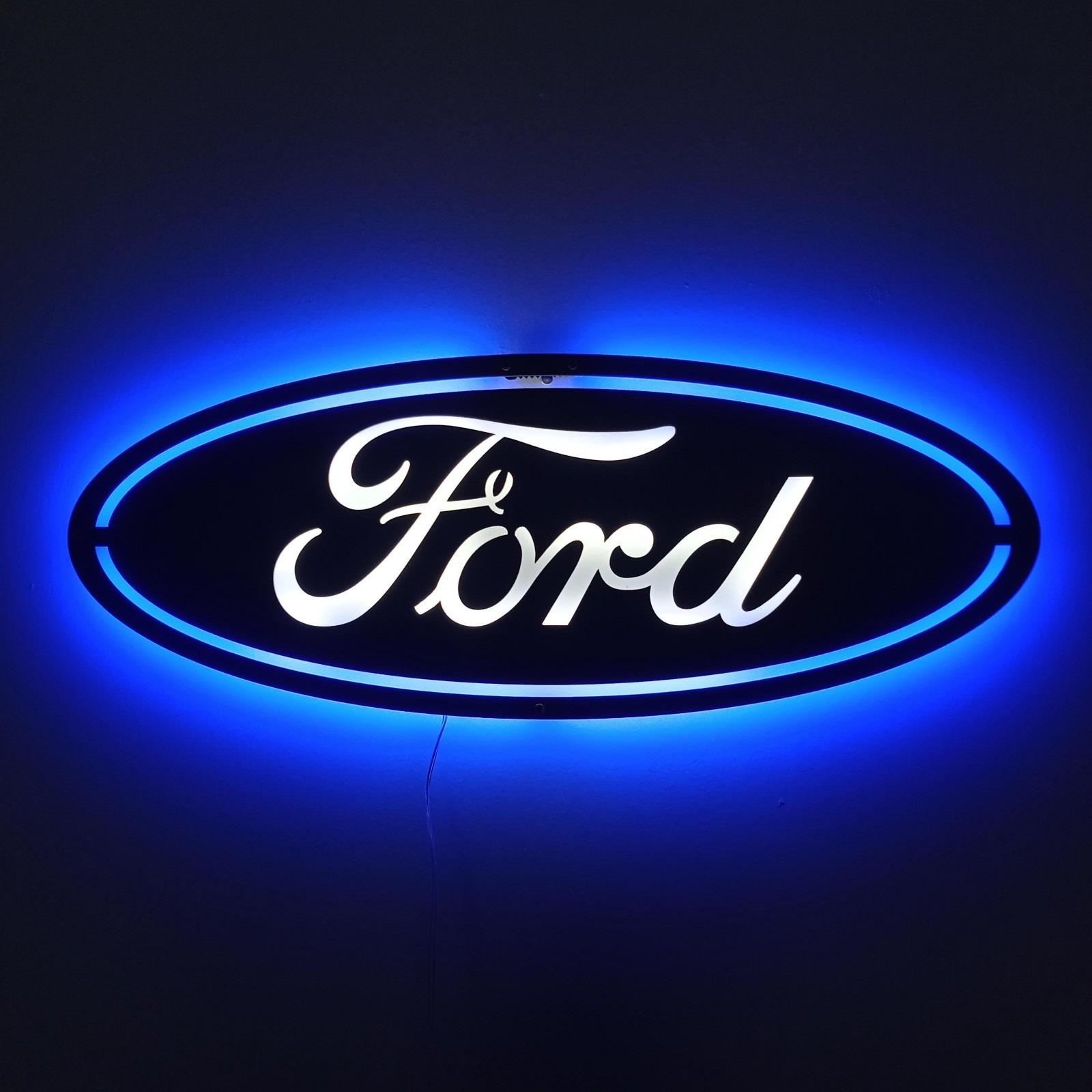 Metal LED Lighted Car Emblem Wall Decor, Garage Automotive Sign