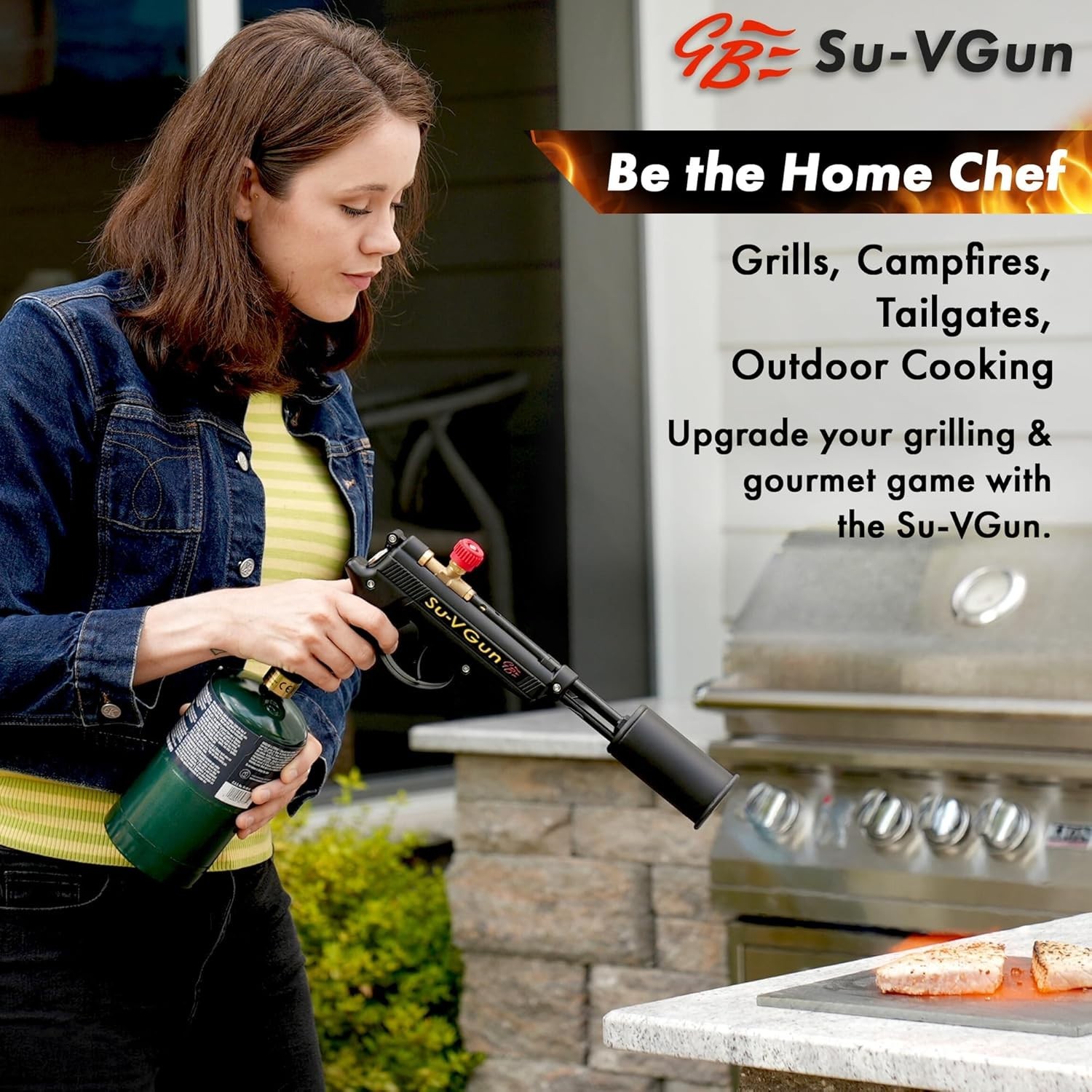 Su-VGun Propane Torch with Stand – High Power 240,000+ BTU Flame Thrower Gun ...