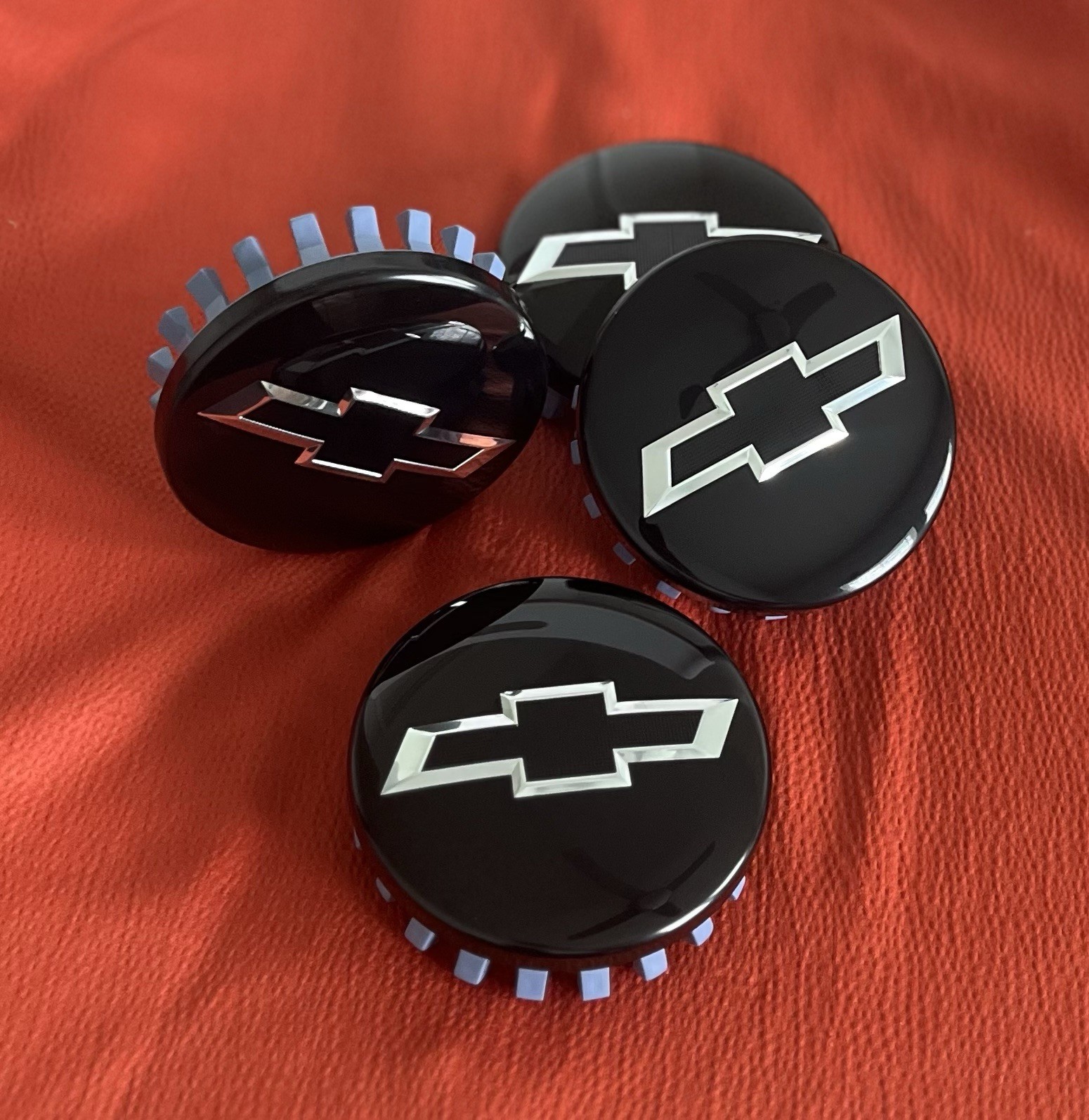 4x 83mm Gloss Black Silver Wheel Center Caps Fits Chevy Silverado Suburban Tahoe