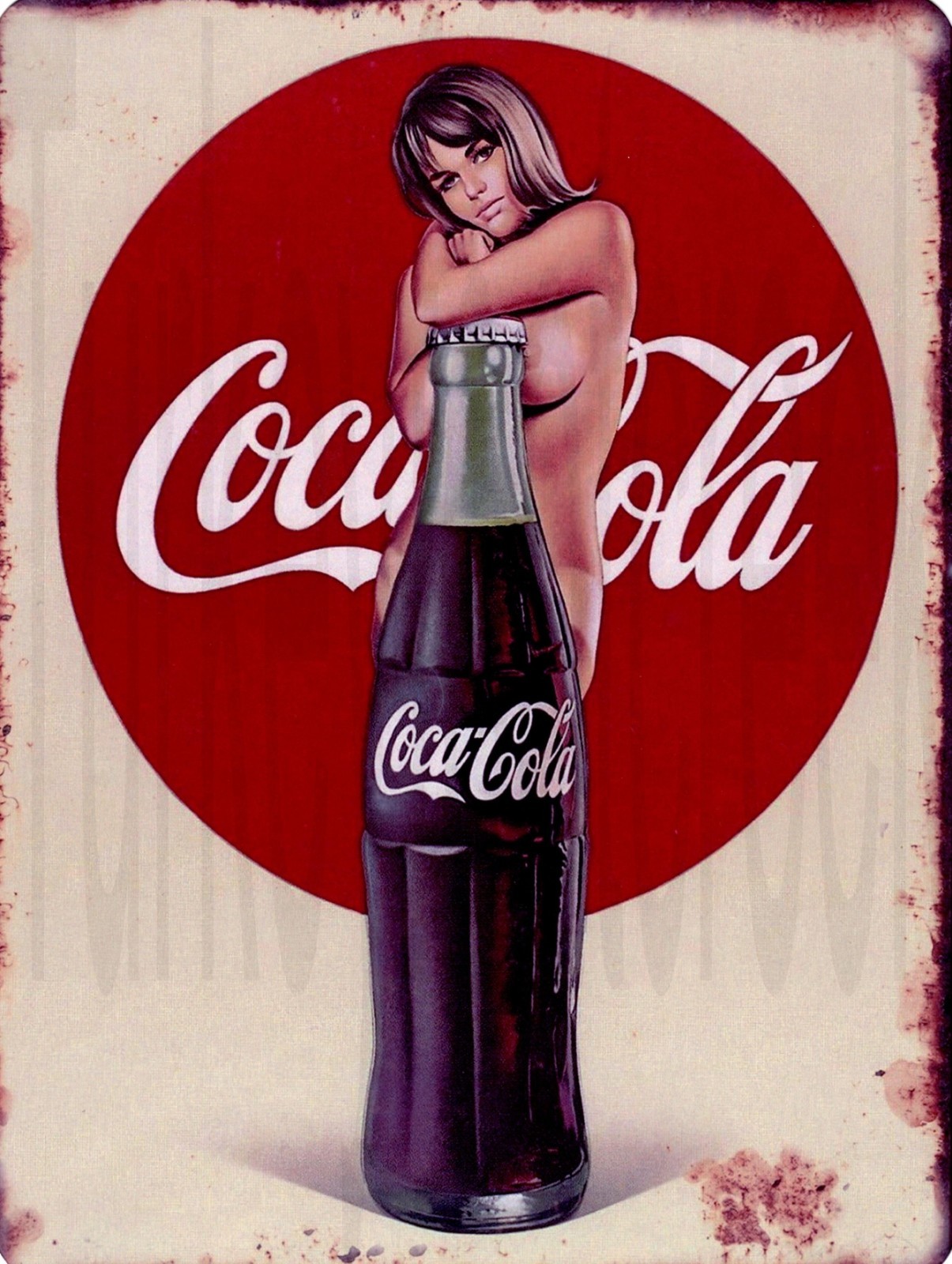 Coca Cola Bottle Pin-up 9 x 12 Sign New Wall Decor Free Shipping