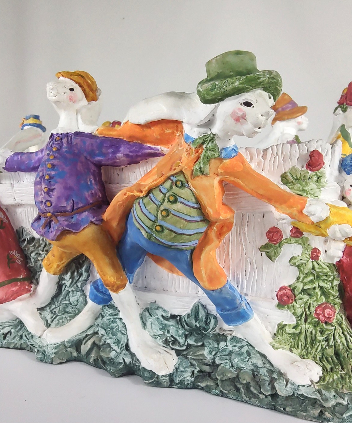 Dept 56 Easter Bunny Parade Centerpiece Basket Vintage 1990s Discontinued Rare