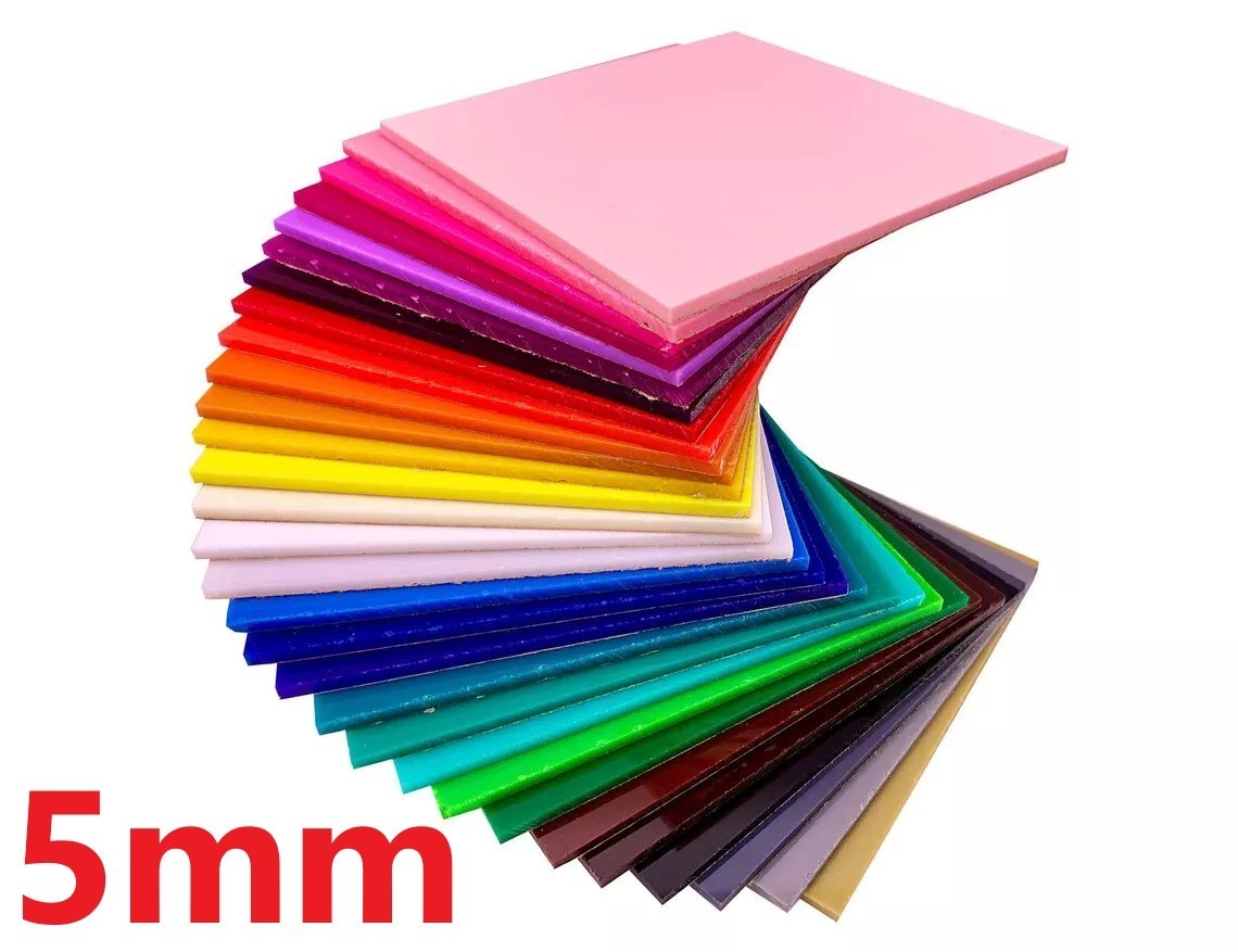 Plexiglass Plastic Acrylic Sheet, 5mm (3/16") Thick, Custom Cutting Available
