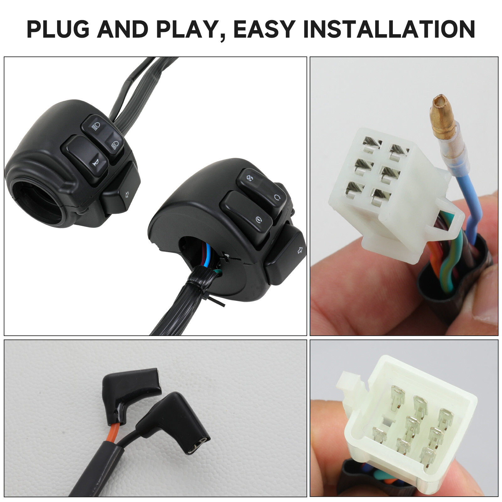 1" 25mm Handlebar Control Switch + Wiring Harness For Harley Sportster 883 1200