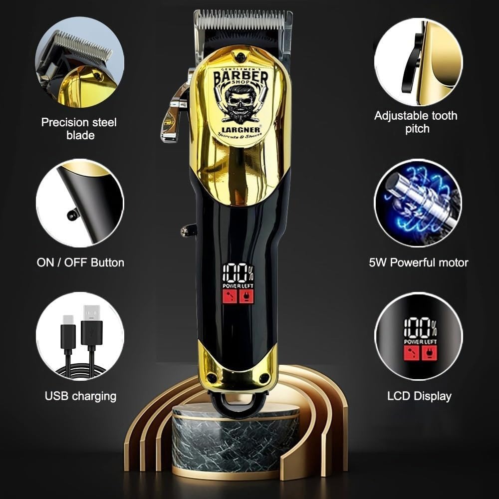 Professional Hair Clippers for Men, Cordless Barber Clippers and Trimmer Set