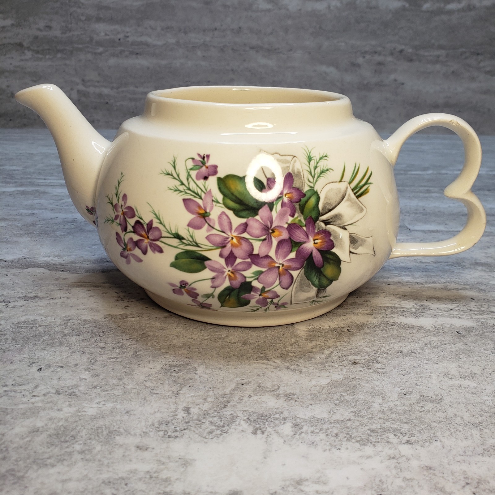 Floral Teacup and Teapot Set with Unique Handle