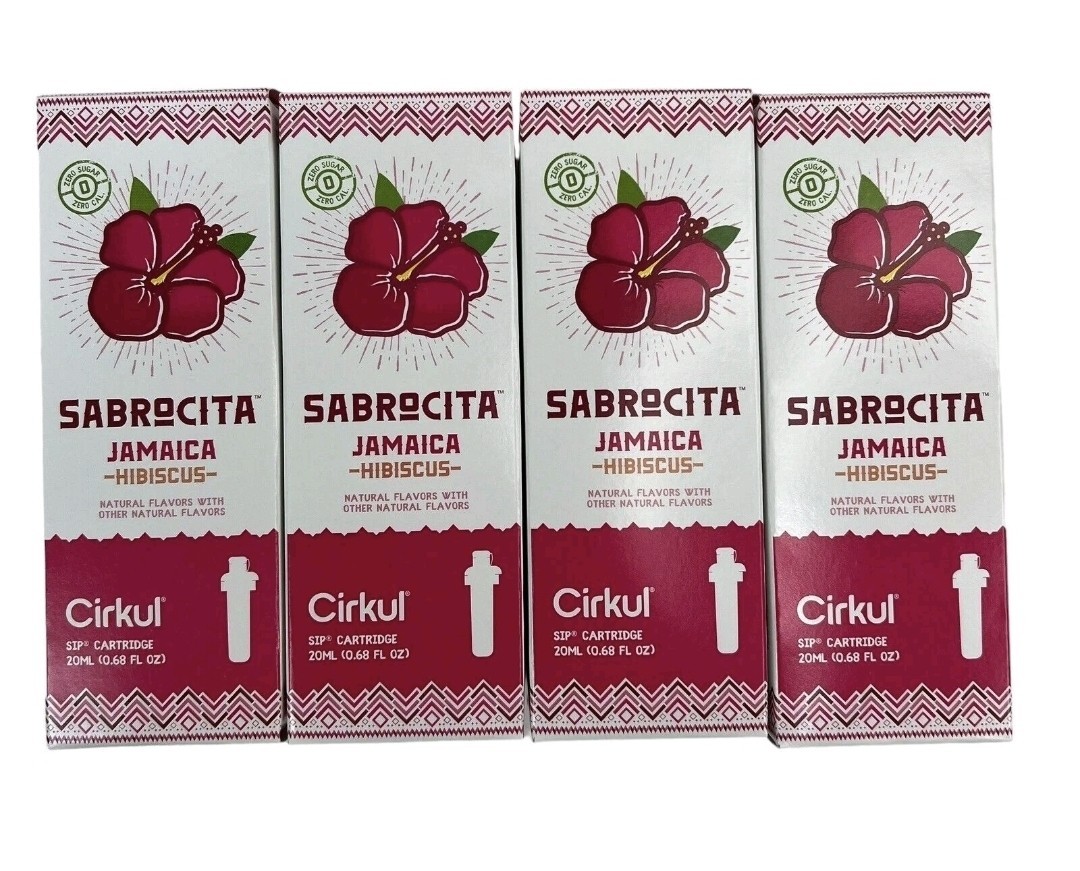 Cirkul Sip Cartridges Sabrocita Jamaica Hibiscus Lot Of 4 Zero Sugar Dye Free