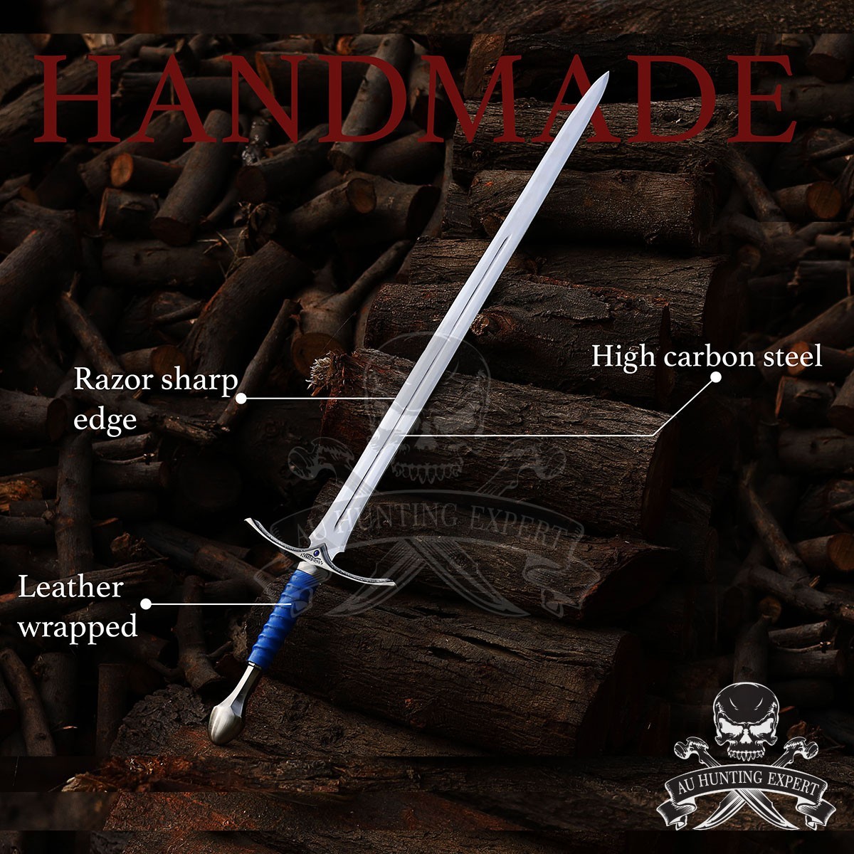 Glamdring Sword of Gandalf replica with scabbard and plaque