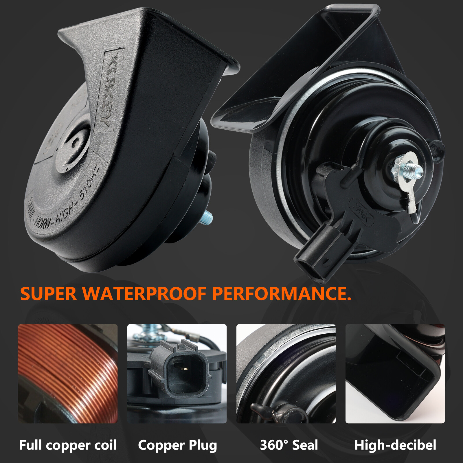 12V 125db Pair Loud Twin Tone Snail Horn For Honda Accord CR-V Civic Odyssey