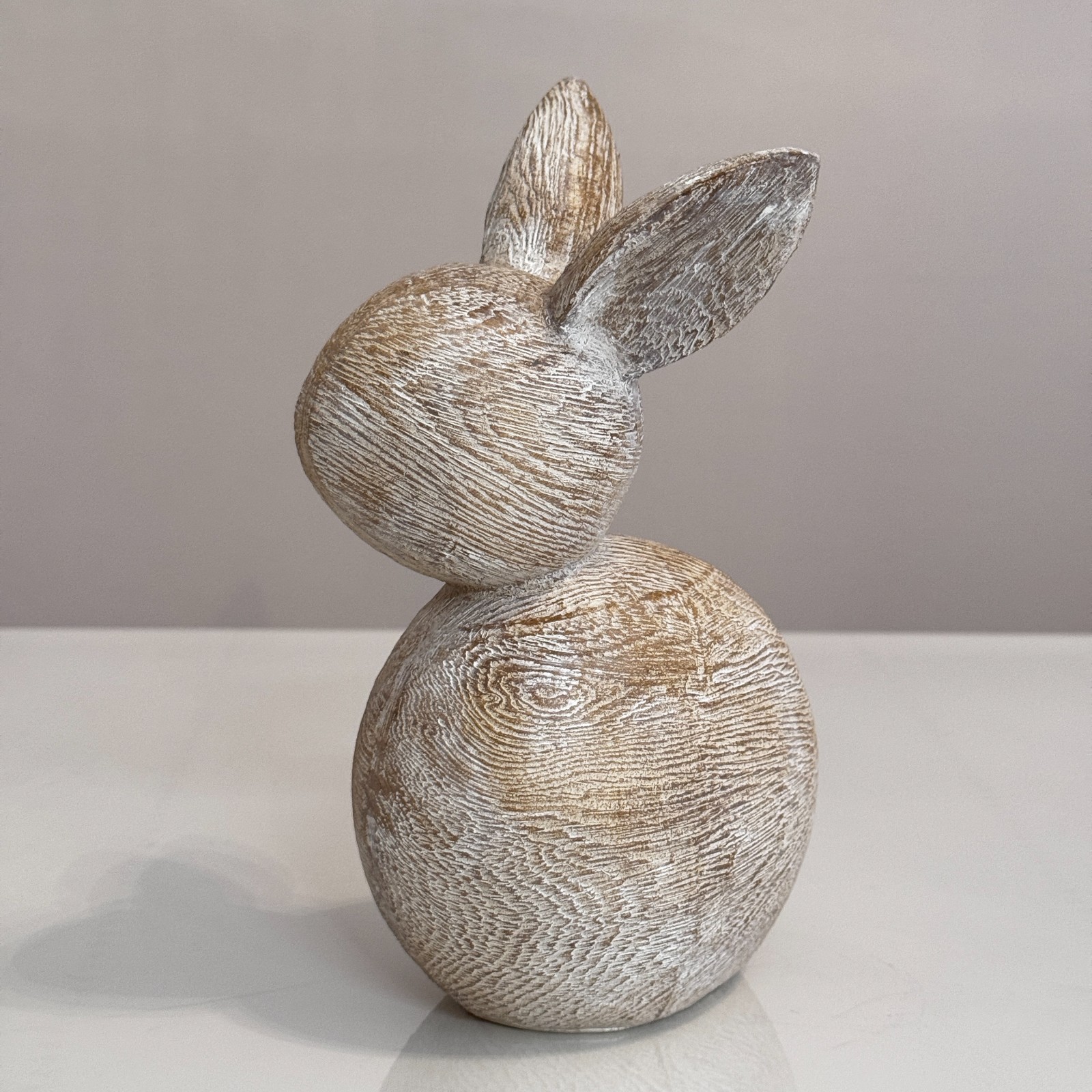 Vintage Ceramic Easter Bunny Figurine Handmade German Spring Rabbit Decor 8''