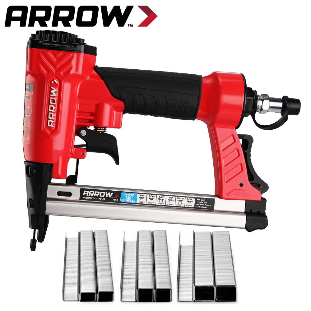 Arrow Pneumatic Staple Gun Oil-Free Upholstery Stapler with 3750 Pieces For DIY