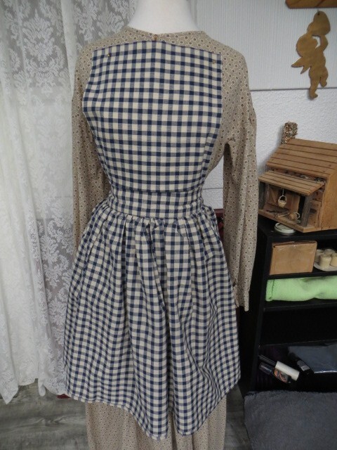 Ladies Pinner Apron Civil War Rendezvous Dark Blue Homespun NEW! Lot 312