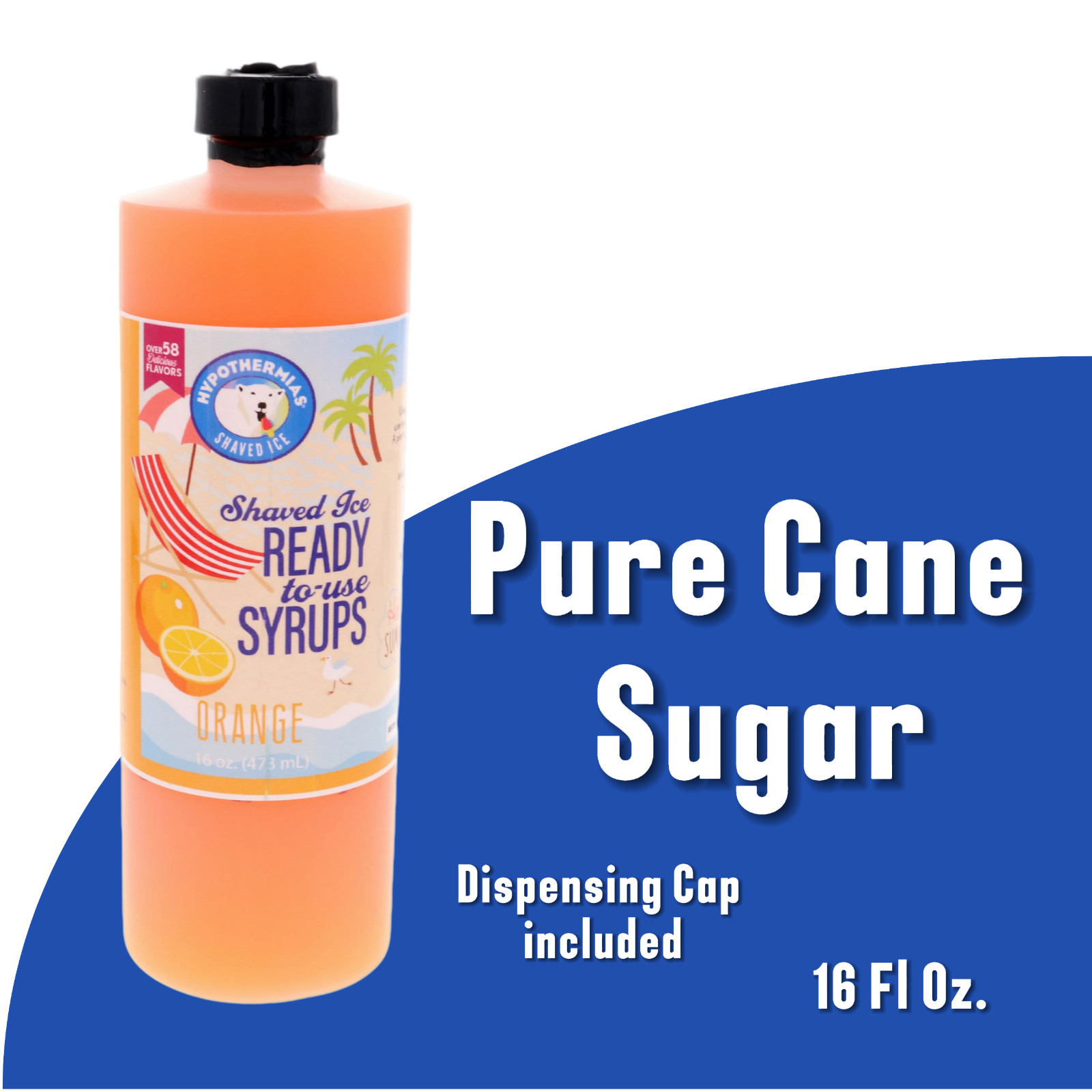 Shaved Ice Syrup Snow Cone Syrup Hypothermias Flavors 6 Pack (96 Fl Oz Total)