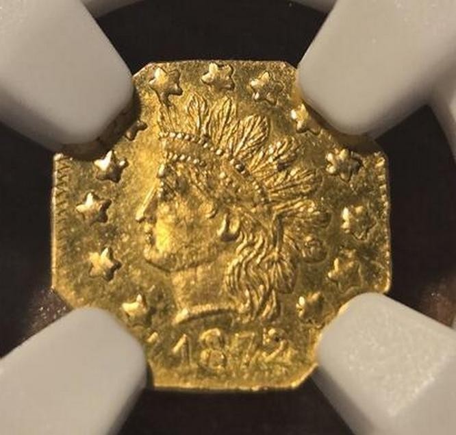 1872 California Gold Indian 1/2 Dollar Octagonal coin BG-940 NGC Certified MS-65
