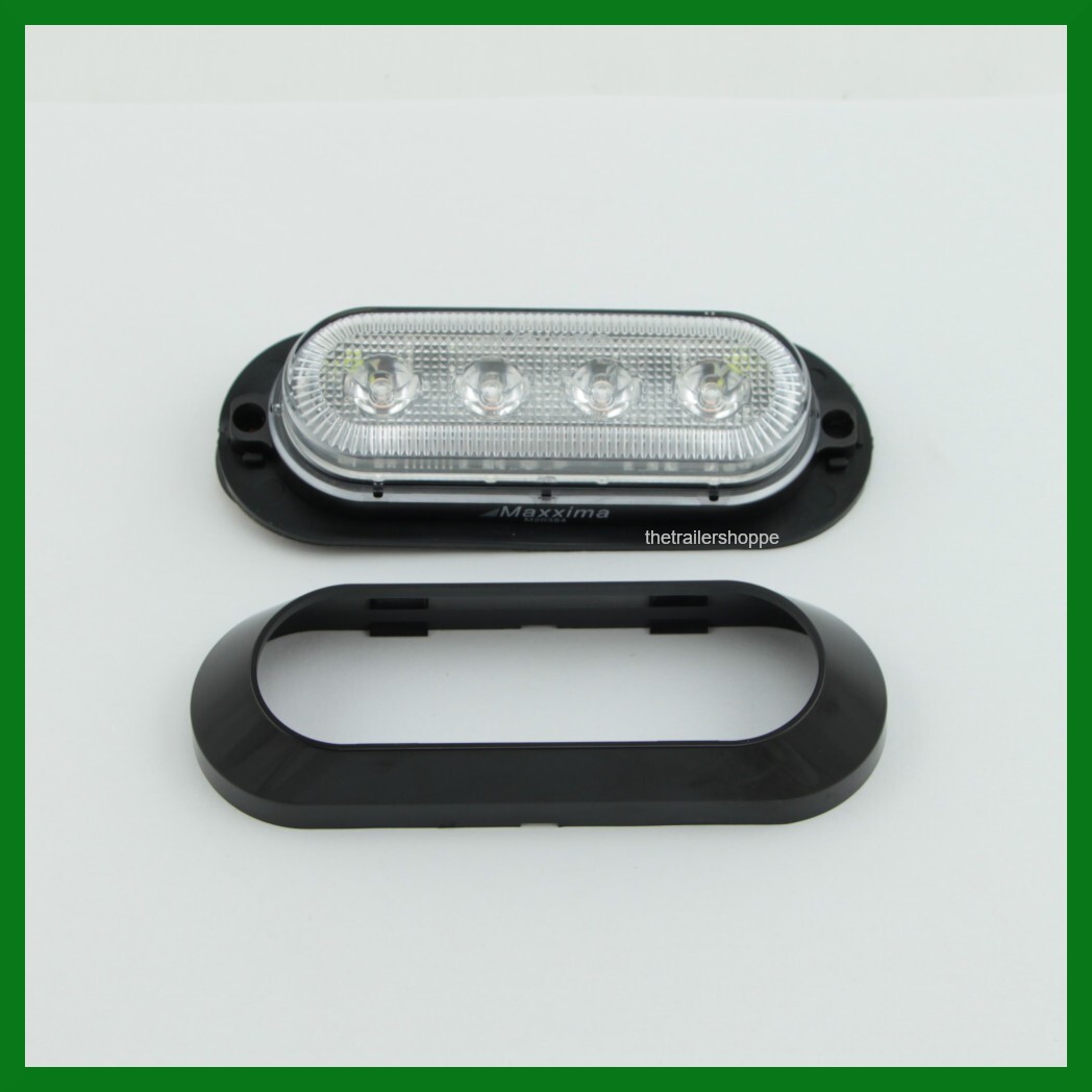 Maxxima Amber & White Clear Lens 4 LED Warning Strobe Surface Mount Light